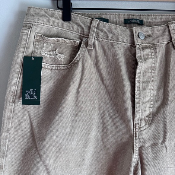 Wild Fable NWT Highest Rise Straight Distressed Tan Jeans Size 14 - Picture 6 of 10